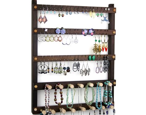 hanging wooden jewelry rack  woodworking