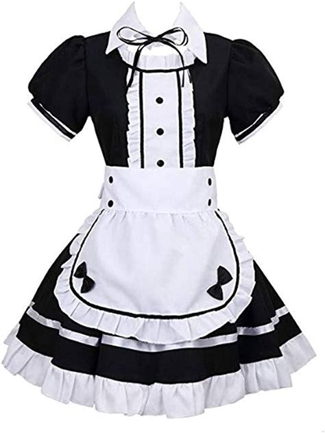Anime Cosplay De Las Mujeres Delantal Francés Maid Fancy Dress Costume