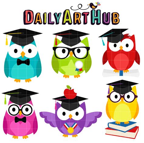 graduate owls clip art set daily art hub  clip art everyday
