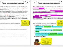 write  bullet points teaching resources