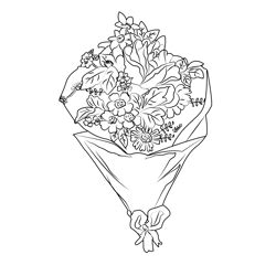 pink rose bouquet coloring pages  kids  pink rose bouquet