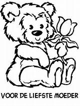 Moederdag Kleurplaat Muttertag Speciale Paarden Vaderdag Valentijn Bear sketch template