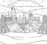 Potter Harry Hogwarts Coloring Castle Winter Pages Colouring Drawings Christmas Set Coloringpagesfortoddlers Gryffindor Magical Printables Fans 160mm Choose Board Template sketch template