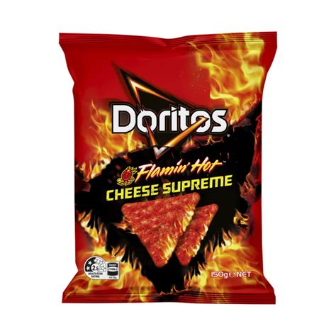 buy doritos corn chips cheese supreme flaming hot 150g coles