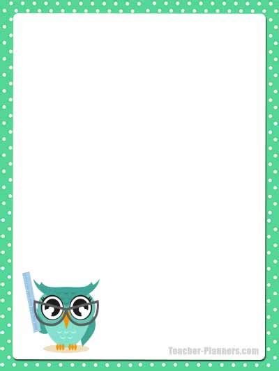 cute owl stationery  printable unlined paper timesaver