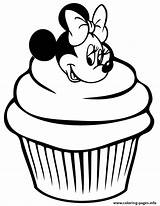 Coloring Cupcake Mouse Minnie Pages Printable sketch template