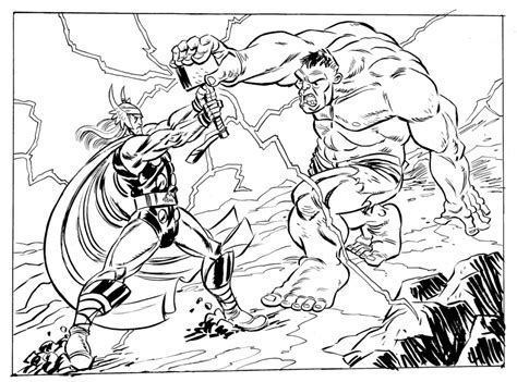 avengers coloring pages thor  hulk