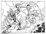 Coloring Hulk Thor Pages Avengers Color Fighting Assemble Print Drawing Everfreecoloring Comments sketch template
