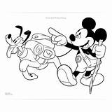 Coloring Disney Mickey Pages Camping Friends Visit Printable Hiking sketch template