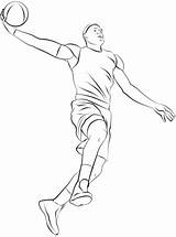 Baloncesto Giocatore Jugador Durant Dibujo Dunking Lakers Stampare Ausdrucken Calcio sketch template