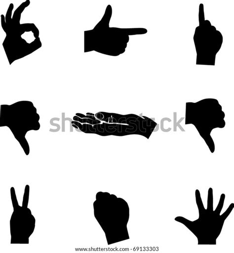 hands mini symbols set stock vector royalty