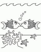 Coloring Pages Fish Colouring Kissing Printable Kids Sheets Hawaiian State Bowl Super Azcoloring sketch template