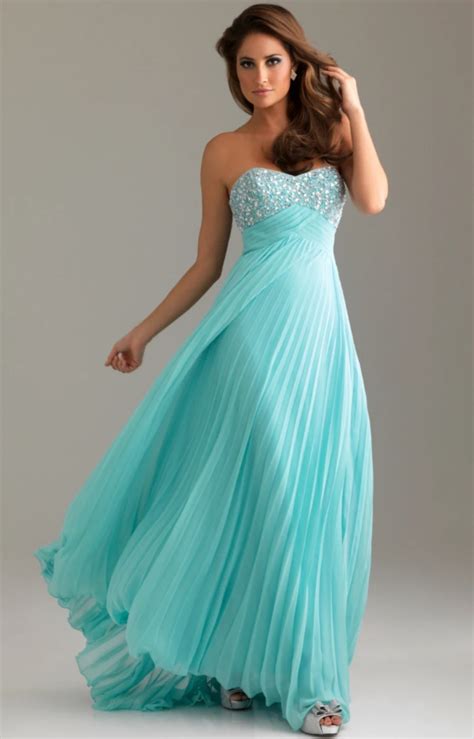 elegant turquoise sweetheart pleated chiffon formal prom dresses