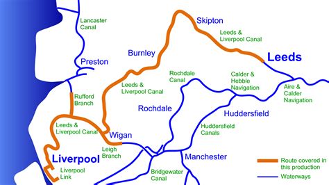 leeds liverpool canal map map  south america