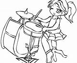 Baterista Instrumentos Percusion Niña Nina Musicales Soplados sketch template