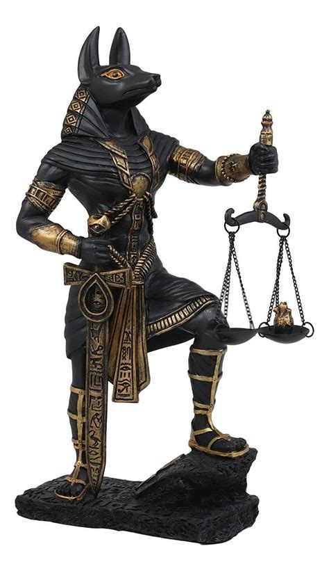 ebros god anubis with scales of justice statue figurine 10 tall black