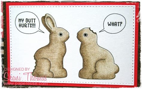 funny easter card featuring pretty cute stamps bunny conversation