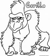 Gorilla Coloring Printable Pages Sheets Kids sketch template