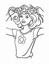 Coloring Pages Barbie Hair Printable Girls Flowers Crazy Kids Colouring Print Princess Color African Flower Gopdebates Disney Popular Cartoon Coloringhome sketch template