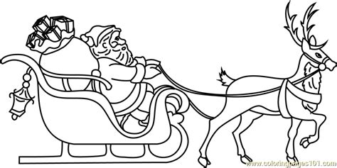 santa  sleigh coloring page  kids  santa claus printable