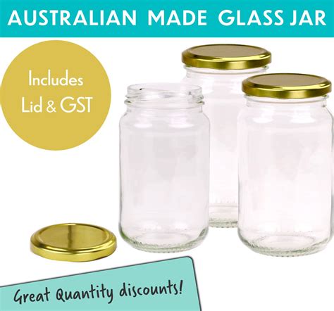 Bulk Australian Made Round Glass Jars With Capilano Blue Lid