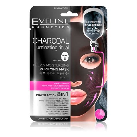 charcoal sheet mask eveline cosmetics
