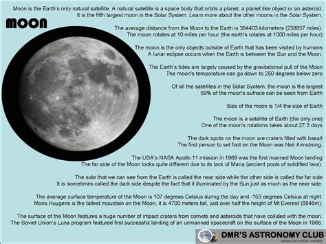 dmrs astronomy club solar system facts  moon
