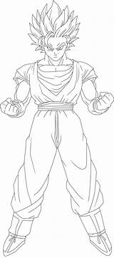 Goku Ssj2 Gohan Coloringhome Saiyan Ssj Popular sketch template