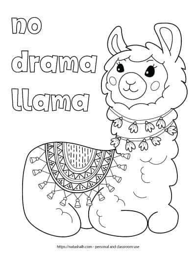 kawaii unicorn llama coloring pages