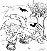 Coloring Sonic Pages Werehog Halloween Print Library Clipart Adults sketch template