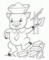 Pigs Library Coloring sketch template