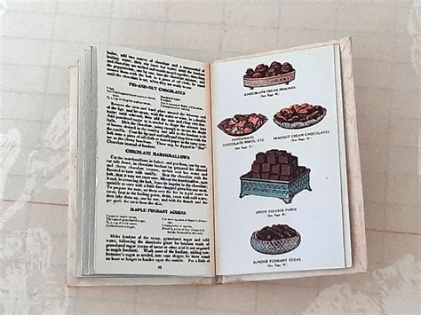 vintage mini book chocolate  cocoa recipes openable etsy