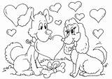 Valentinstag Valentine Hunde Cani Malvorlage Kleurplaat Valentijn Honden Coloriage Chiens Ausmalbilder Große Herunterladen Schoolplaten Schulbilder Kleurplaten Educolor sketch template