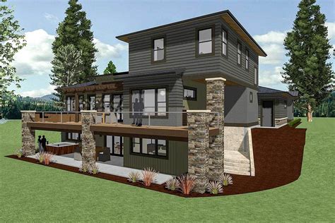 house plan   rear sloping lot house plans cabin house plans luxury homes dream houses