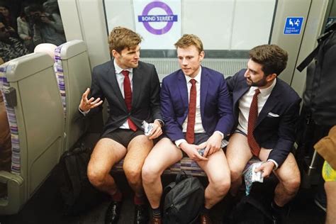 London Commuters Strip Down To Their Pants For No Trousers Tube Ride
