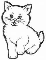 Coloring Kids Animal Cats Outline Kitten Pages Cat Printable Embroiderydesigns Embroidery Drawings Designs Drawing Animals Kittens Colouring Print Kitty Sheets sketch template
