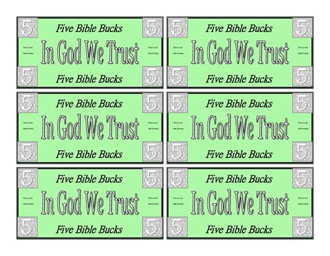 bible bucks printable