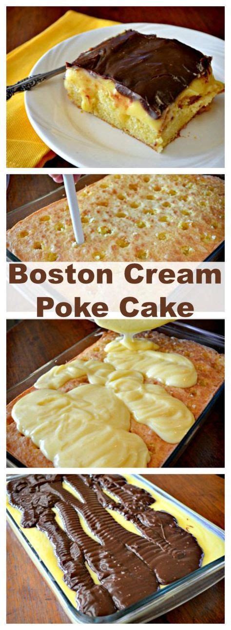easy boston cream cake recipe   cake mix recipes  cake mix