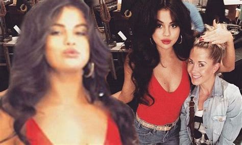 Selena Gomez Flashes Cleavage And Side Boob In Plunging Skintight Red