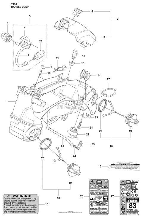 husqvarna     parts diagram  handle compl fuel tank