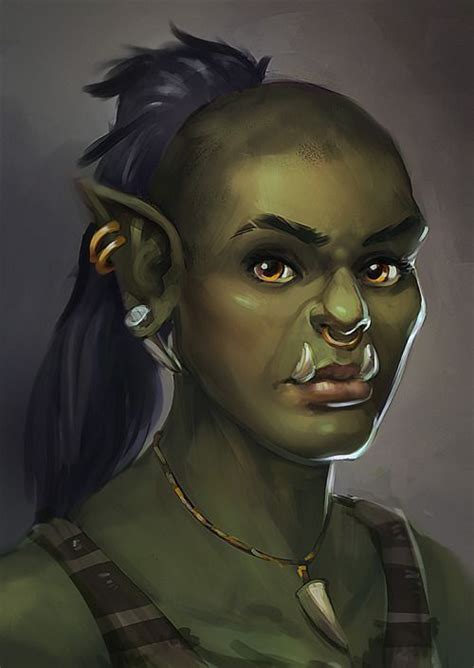 Female Orc Half Orc Fantasy Portraits Warcraft Art