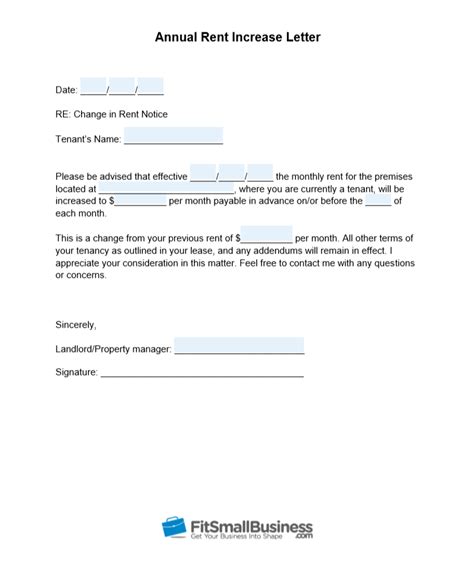 sample rent increase letter  templates