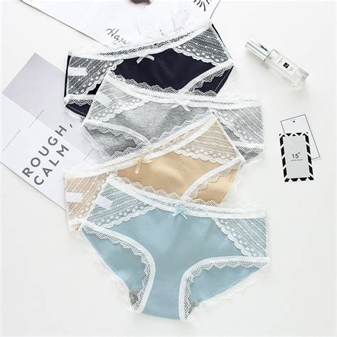 Spandcity Japan Lace Girl Cotton Underwear Women Seamless Briefs Sexy