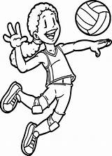 Coloring Pages Court Getcolorings Volleyball sketch template