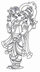 Vishnu Gods Matsya Shiva Tanjore sketch template