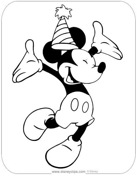 mickey mouse birthday coloring pages