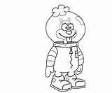 Sandy Coloring Cheeks Pages Character Spongebob Cartoon Printable Coloringhome Popular sketch template
