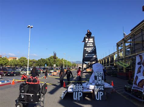 black lives matter activists shut  emeryville home depot   hours demand answers