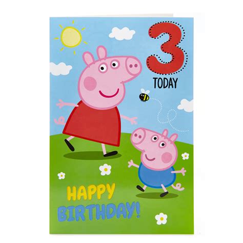 buy peppa pig  birthday card  gbp  card factory uk
