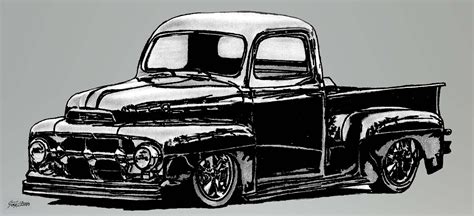 classic  pickup truck drawn  pencil sharpie  digitally touch